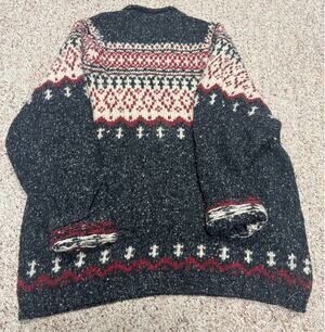 Vintage Structure Heavy Knit Wool Silk Blend Sweater Mens XL 50% Wool